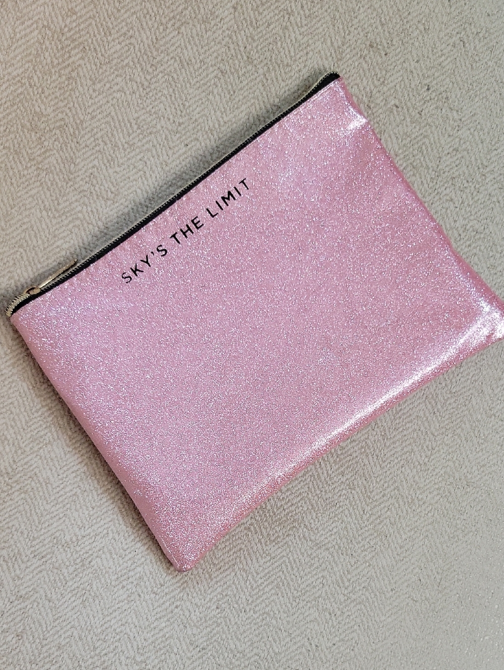 Sky’s the Limit Pink Glitter Pouch